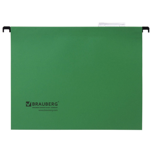Подвесные папки BRAUBERG, А4, 350х245 мм, до 80 листов, 10 шт., зеленые, картон фото 6