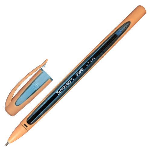 Ручка шариковая масляная BRAUBERG "BOMB GT Pastel", корпус ассорти, линия письма 0,35 мм, синяя фото 3
