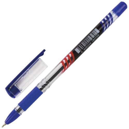Ручка шариковая масляная с грипом "BRAUBERG" Spark, линия письма 0,35 мм, синяя фото 2
