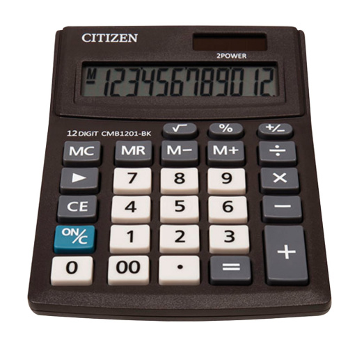 Калькулятор настольный CITIZEN, 137х102 мм, 12 разрядов, двойное питание фото 2