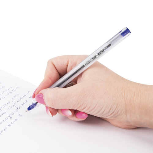 Ручка шариковая масляная BRAUBERG "Extra Glide", трехгранная, линия письма 0,5 мм, синяя фото 6