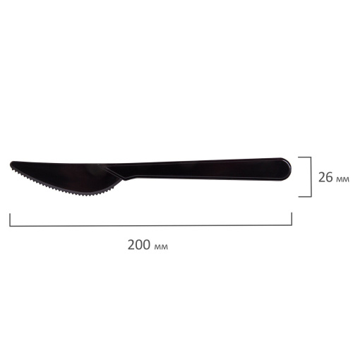 Нож одноразовый пластиковый БЕЛЫЙ АИСТ ЭТАЛОН, 180 мм, 50 шт., черный фото 5