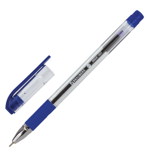 Ручка шариковая масляная с грипом BRAUBERG "Max-Oil", линия письма 0,35 мм, синяя фото 10