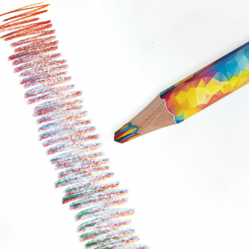 Карандаш с многоцветным грифелем ЮНЛАНДИЯ "MAGIC", классические цвета, утолщенный фото 7