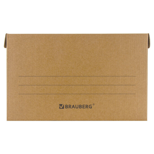 Короб архивный BRAUBERG "Делопроизводство", 325х480х295 мм, с крышкой, гофрокартон фото 7