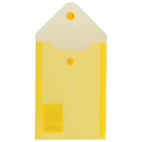 Папка-конверт с кнопкой BRAUBERG, А6, 0,18 мм, желтая фото 7