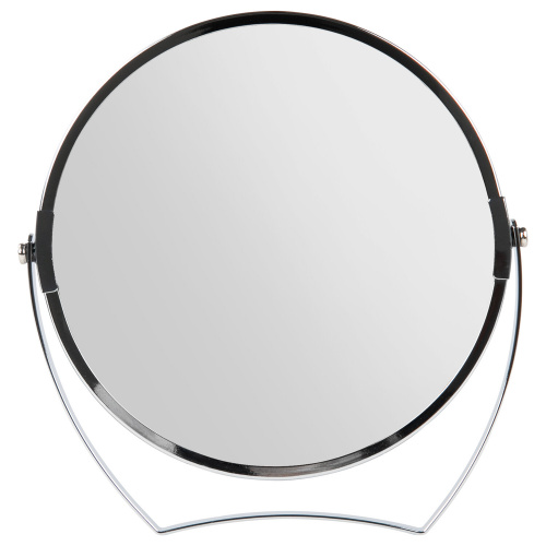 Зеркало настольное BRABIX, круглое, диаметр 17 см, двустороннее, рамка из нержавеющей стали фото 2