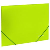 Папка на резинках BRAUBERG "Neon", до 300 листов, 0,5 мм, неоновая, зеленая