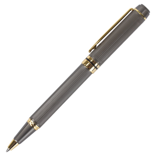 Ручка подарочная шариковая GALANT "Dark Chrome", корпус матовый хром, золотистые детали, синяя фото 3