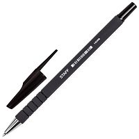 Ручка шариковая STAFF "EVERYDAY", корпус прорезиненный черный, узел 0,7 мм, черная