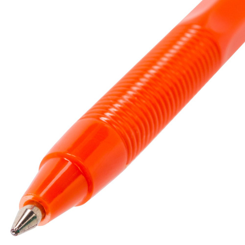 Ручка шариковая масляная STAFF "Flare", корпус оранжевый, линия письма 0,7 мм, синяя фото 4