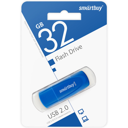 Флеш-диск 32GB SMARTBUY Scout USB 2.0, синий, SB032GB2SCB фото 5