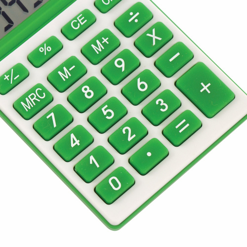 Калькулятор карманный BRAUBERG, 107x64 мм, 8 разрядов, двойное питание, зеленый фото 4