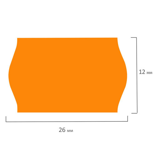 Этикет-лента BRAUBERG, 26х12 мм, волна, оранжевая, 5 рулонов по 800 шт. фото 6