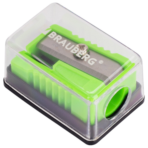 Точилка BRAUBERG "Assistant Mini", с контейнером, пластиковая, корпус ассорти фото 7