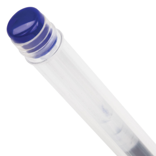 Ручка гелевая с грипом STAFF "EVERYDAY", корпус прозрачный, линия письма 0,35 мм, синяя фото 8