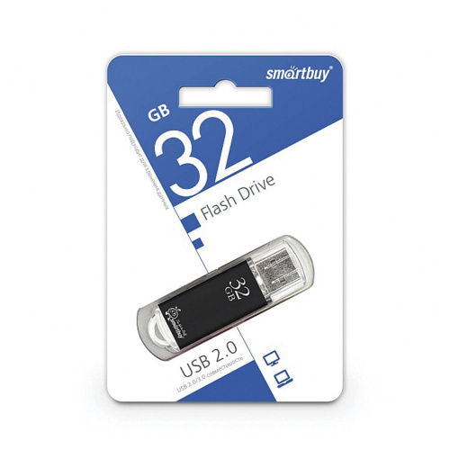 Флеш-диск SMARTBUY V-Cut, 32 GB, USB 2.0, металлический корпус, черный фото 3
