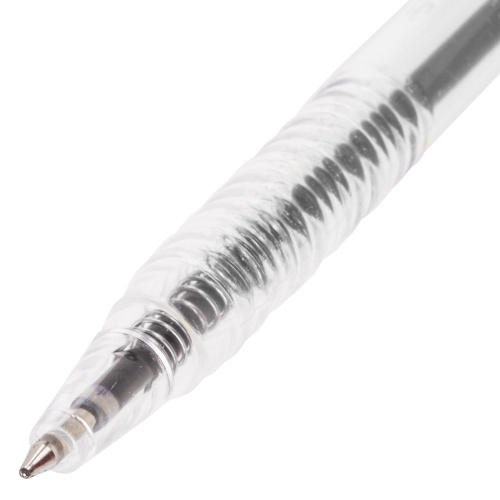 Ручка шариковая автоматическая STAFF "Basic", корпус прозрачный, узел 0,7 мм, синяя фото 5