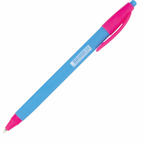 Ручка шариковая масляная автоматическая BRAUBERG "Delta Mix", линия письма 0,35 мм, синяя фото 2