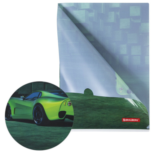 Папка-уголок BRAUBERG "SPORT CAR", А4, 150 мкм, цветная печать фото 2