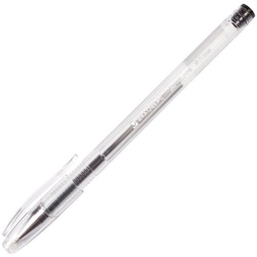 Ручка гелевая BRAUBERG "Jet", корпус прозрачный, линия письма 0,35 мм, черная фото 8
