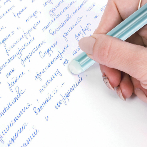 Ручки стираемые гелевые STAFF "College", 2 шт., синие, + 4 сменных стержня, линия письма 0,38 мм фото 5