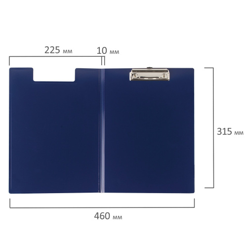 Папка-планшет BRAUBERG "Contract", А4, с прижимом и крышкой, пластиковая, синяя, сверхпрочная фото 7
