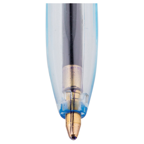 Ручка шариковая масляная СТАММ "Офис", корпус тонированный, линия письма 1 мм, синяя фото 3