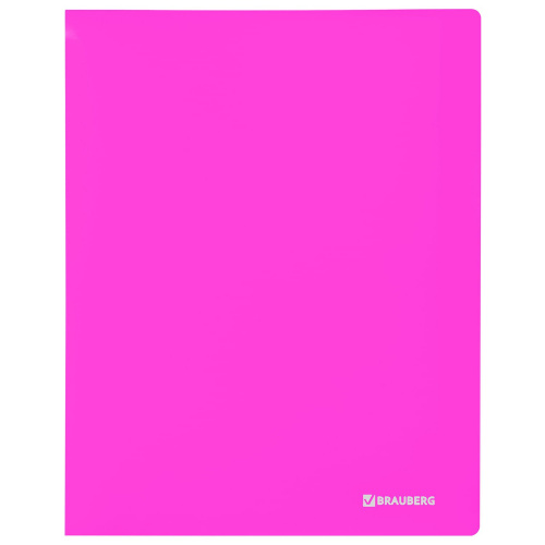 Папка 20 вкладышей BRAUBERG "Neon", 16 мм, неоновая розовая фото 2