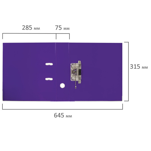 Папка-регистратор BRAUBERG "EXTRA", 75 мм, фиолетовая, двустороннее покрытие пластик, метал уголок фото 2