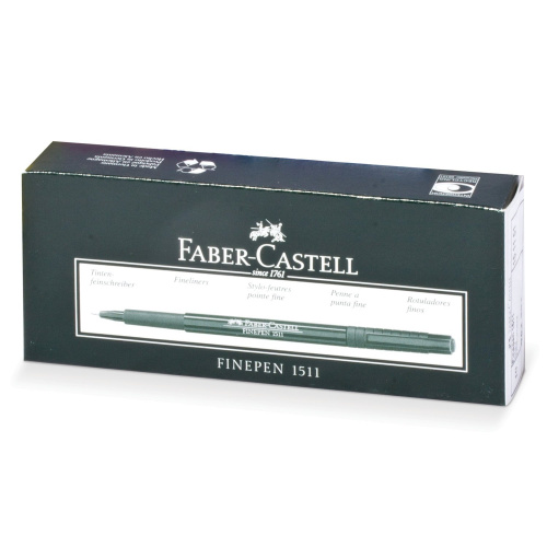 Ручка капиллярная (линер) FABER-CASTELL "Finepen 1511", корпус темно-зеленый, черная фото 2