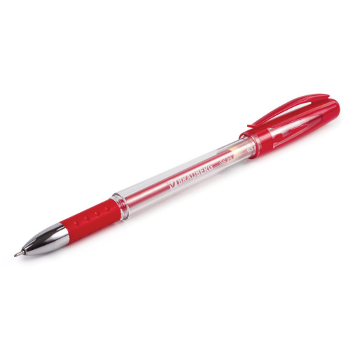 Ручка гелевая с грипом BRAUBERG "Geller", игольчатый узел 0,5 мм, линия письма 0,35 мм, красная фото 7