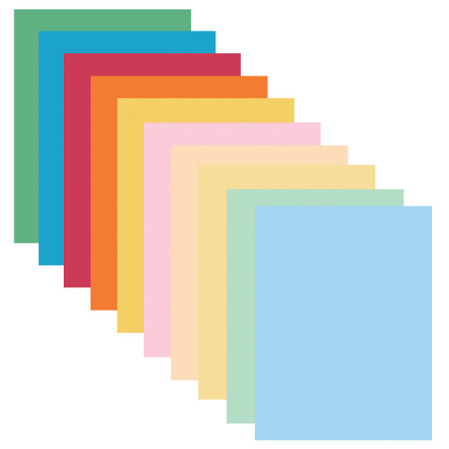 Бумага цветная 10 цветов BRAUBERG "MULTICOLOR" А4, 80 г/м2, 100 л., (10 цв. x 10 л.), 115350 фото 5