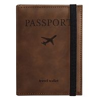Обложка для паспорта с карманами и резинкой BRAUBERG "PASSPORT", мягкая экокожа, коричневая