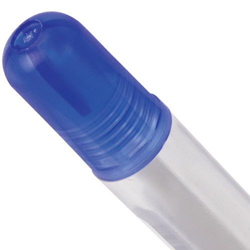 Ручка шариковая масляная BRAUBERG "Olive Pen", корпус прозрачный, 0,7 мм, линия 0,35 мм, синяя фото 2