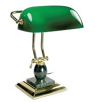Светильник настольный из мрамора GALANT, основание - зеленый мрамор, золотистая отделка