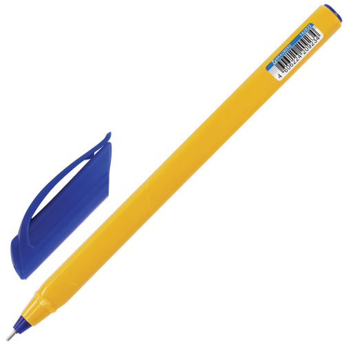 Ручка шариковая масляная BRAUBERG "Extra Glide Orange", трехгранная, линия письма 0,35 мм, синяя фото 2