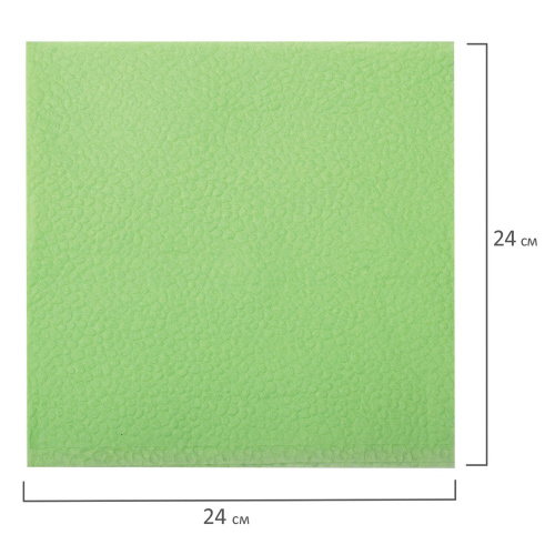 Салфетки бумажные LAIMA, 250 шт., 24х24 см, зеленые (пастельный цвет), 100% целлюлоза фото 7