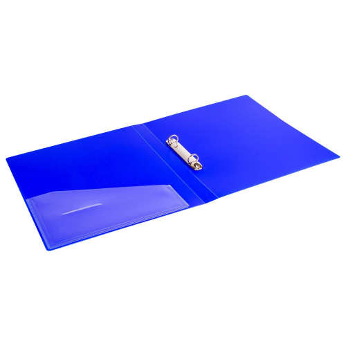 Папка на 2 кольцах BRAUBERG "Neon", 25 мм, до 170 листов, внутренний карман, неоновая, синяя фото 5