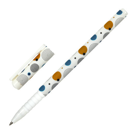 Ручка шариковая BRAUBERG SOFT TOUCH GRIP "DOTS", мягкое покрытие, ассорти, узел 0,7 мм, синяя фото 5