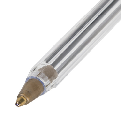 Ручка шариковая STAFF Basic Budget BP-02, длина корпуса 13,5 см, линия письма 0,5 мм, синяя фото 3