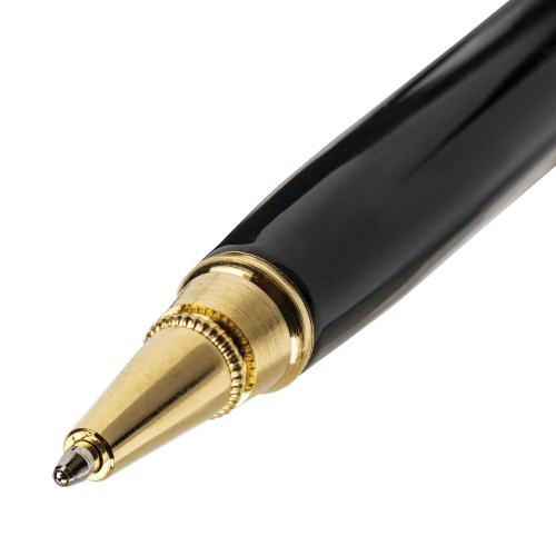 Ручка подарочная шариковая GALANT "Black", корпус черный, золотистые детали, синяя фото 8