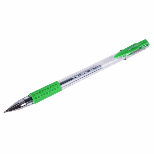 Ручка гелевая с грипом BRAUBERG "EXTRA GT", ЗЕЛЕНАЯ, стандартный узел 0,5 мм, линия 0,35 мм, 143922 фото 6
