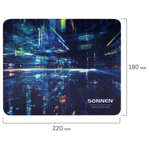 Коврик для мыши SONNEN "SINGULARITY", 220х180х3 мм, резина, ткань фото 3