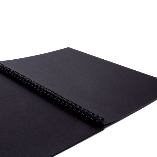 Скетчбук BRAUBERG, черная бумага 120г/м2, 210х297мм, 32л, гребень фото 3