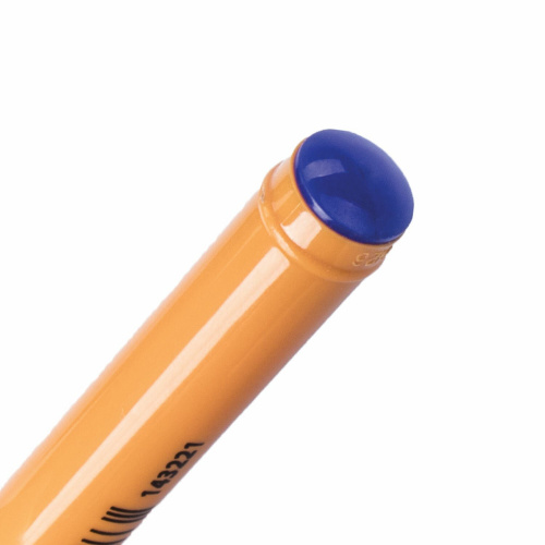 Ручка шариковая масляная ОФИСМАГ, СИНЯЯ, корпус оранжевый, узел 0,7 мм, линия письма 0,35 мм фото 6
