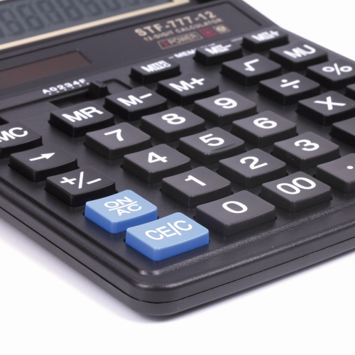 Калькулятор настольный STAFF, 12 разрядов, двойное питание, 210x165 мм, черный фото 3