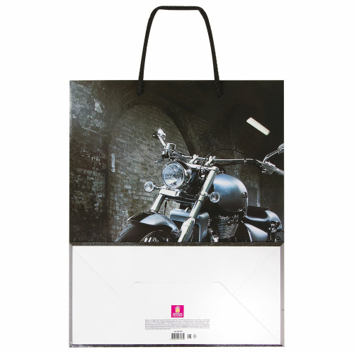 Пакет подарочный ЗОЛОТАЯ СКАЗКА "Мотоцикл", 26x12,7x32,4 см, ламинированный фото 2
