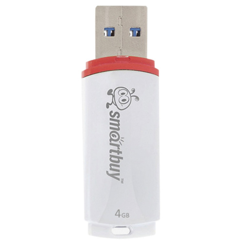 Флеш-диск SMARTBUY Crown, 4 GB, USB 2.0, белый фото 2