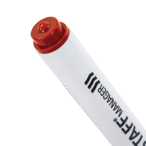 Маркер стираемый для белой доски на магните со стирателем STAFF "Manager", 3 мм, красный фото 2